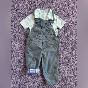 Oshkosh boy toddler overalls and t-shirt, size 2T
